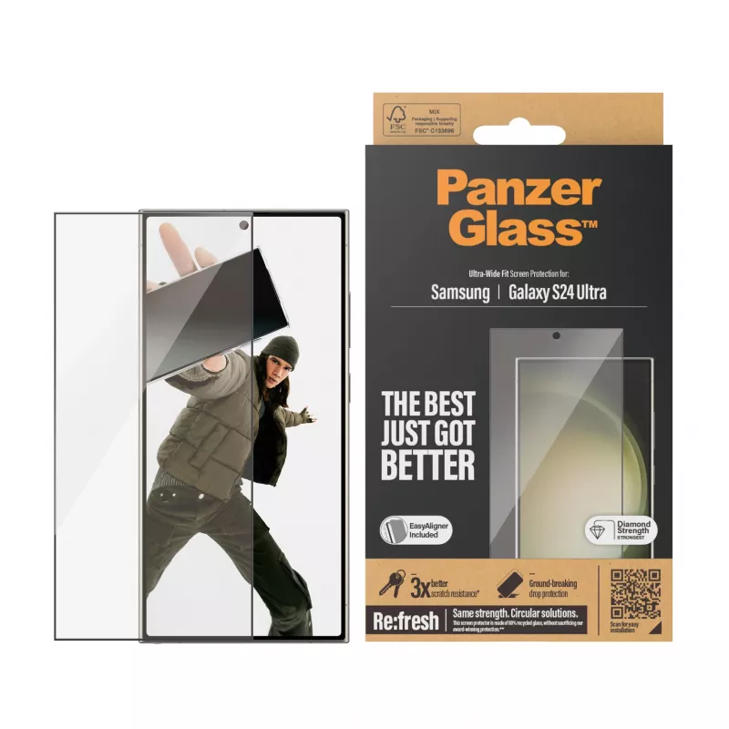 PanzerGlass® lámina protectora de pantalla Samsung Galaxy S24 Ultra | Ultra-Wide Fit con EasyAligner