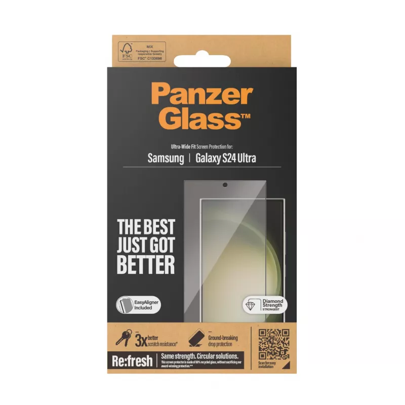 PanzerGlass® lámina protectora de pantalla Samsung Galaxy S24 Ultra | Ultra-Wide Fit con EasyAligner