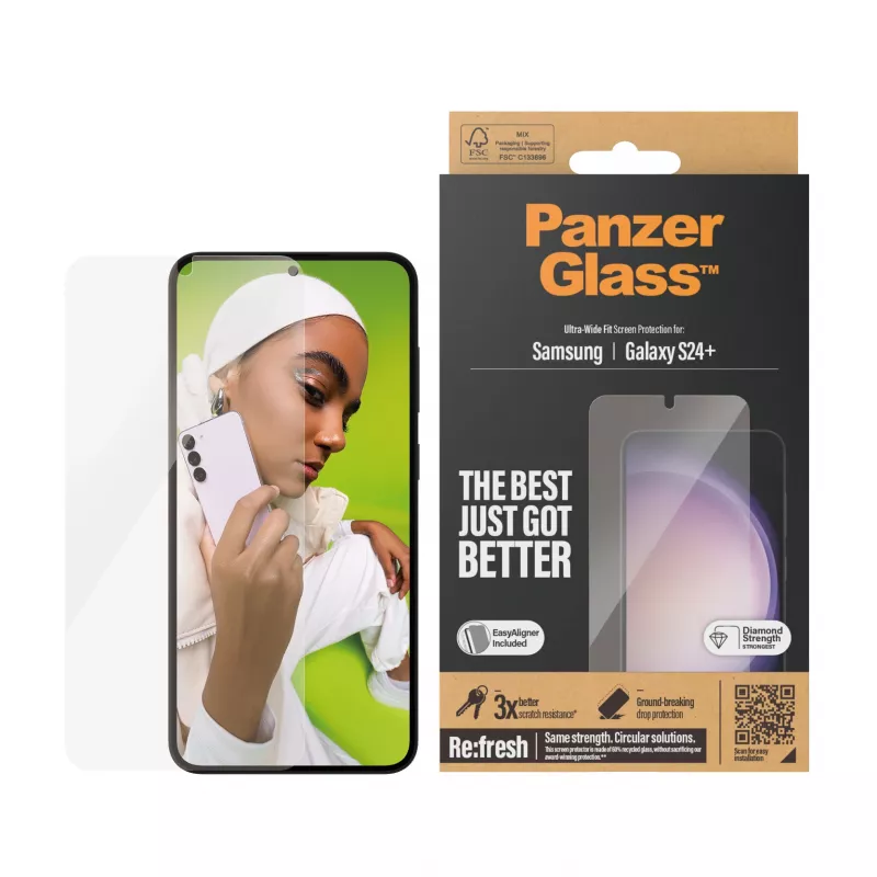 PanzerGlass ® lámina protectora de pantalla Samsung Galaxy S24+ | Ultra-Wide Fit con EasyAligner