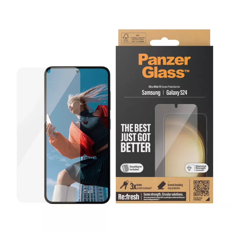 PanzerGlass® lámina protectora de pantalla Samsung Galaxy S24 | Ultra-Wide Fit con EasyAligner
