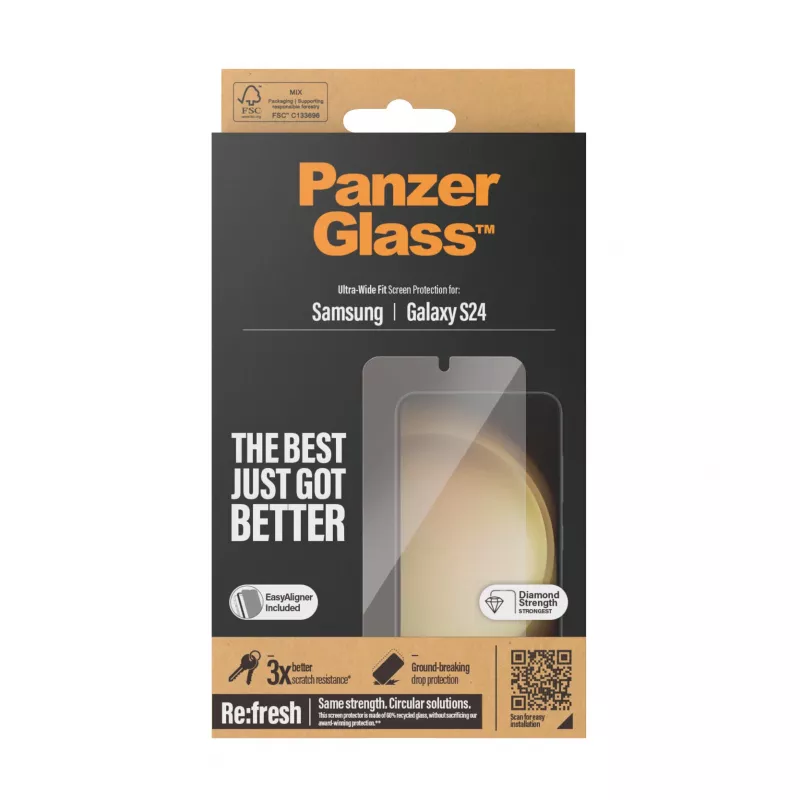 PanzerGlass® lámina protectora de pantalla Samsung Galaxy S24 | Ultra-Wide Fit con EasyAligner