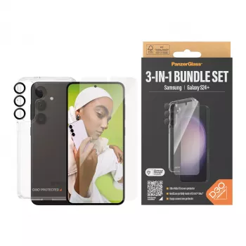 PanzerGlass ® pack de protección 3 en 1 Samsung Galaxy S24+ | Ultra-Wide Fit con EasyAligner