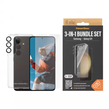Pack de protección 3 en 1 PanzerGlass Samsung Galaxy S24 Ultra Wide Fit resistencia a rayaduras y golpes