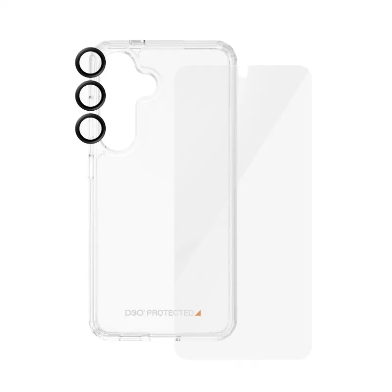 Pack de protección 3 en 1 PanzerGlass Samsung Galaxy S24 Ultra Wide Fit resistencia a rayaduras y golpes