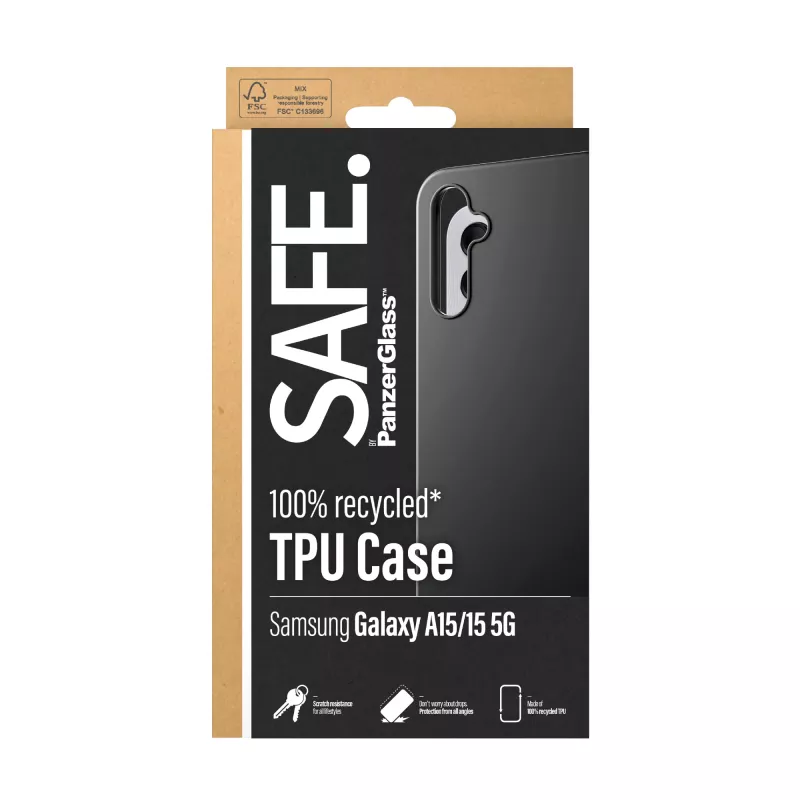 PanzerGlass SAFE. by ® funda TPU Samsung Galaxy A15 | A15 5G | negro