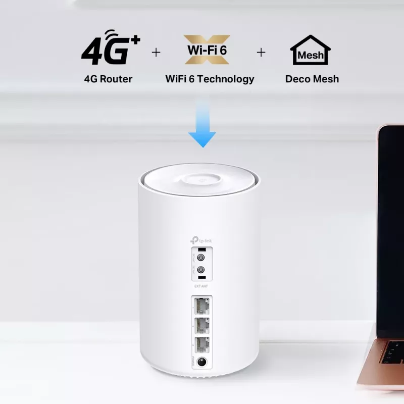 TP-Link 4G+ AX1500 Whole Home Mesh WiFi 6 Gateway, blanco, interno, router mesh, 190 m², dual band (2,4 GHz / 5 GHz), Wi-Fi 6 (802.11ax)