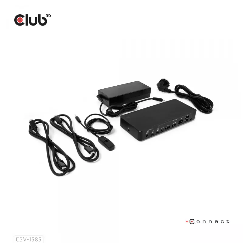 CLUB3D DisplayPort/HDMI conmutador KVM/dock 4K60Hz para entradas USB Type-C