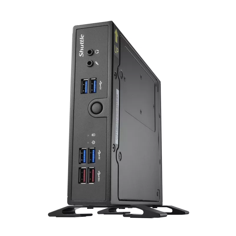 Shuttle XPC slim Barebone DS50U7, i7-1355U, 2x LAN (1x 2,5 Gbit, 1x 1 Gbit), 1x COM, 1x HDMI, 1x DP, 1x VGA, sin ventilador, funcionamiento continuo 24/7