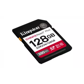 Kingston Technology 128 GB Canvas React Plus SDXC UHS-II 280R/100W U3 V60 para Full HD/4K