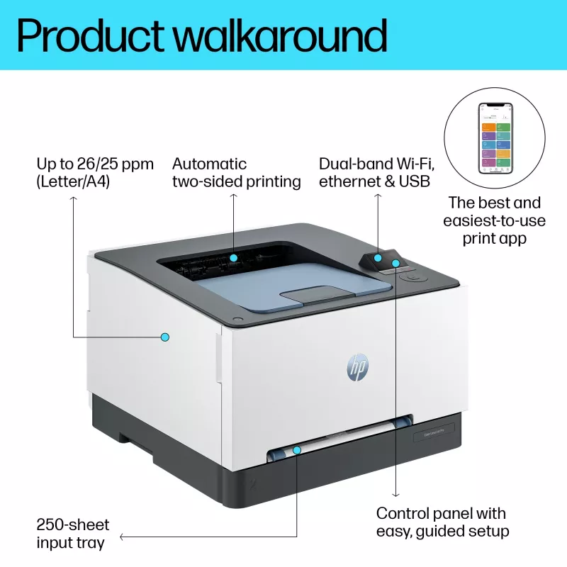 HP Color LaserJet Pro 3202dw, láser, color, 600 x 600 DPI, A4, 25 ppm, impresión a doble cara