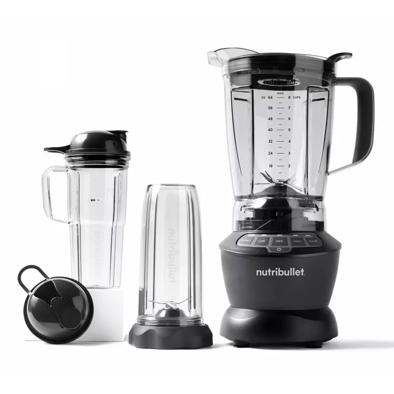 Batidora de vaso NUTRIBULLET NBF500DG — jarra de 1,9 L, 1200 W, triturador de hielo, plata