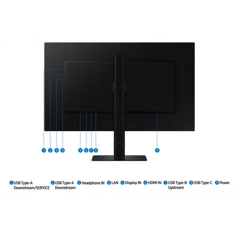 Samsung ViewFinity S8 S27D800UAU (LS27D800UAUXEN) monitor 68,6 cm (27 pulgadas) 4K UHD IPS, 3840 x 2160, 60 Hz, HDR10, USB-C 90W, altura regulable, negro