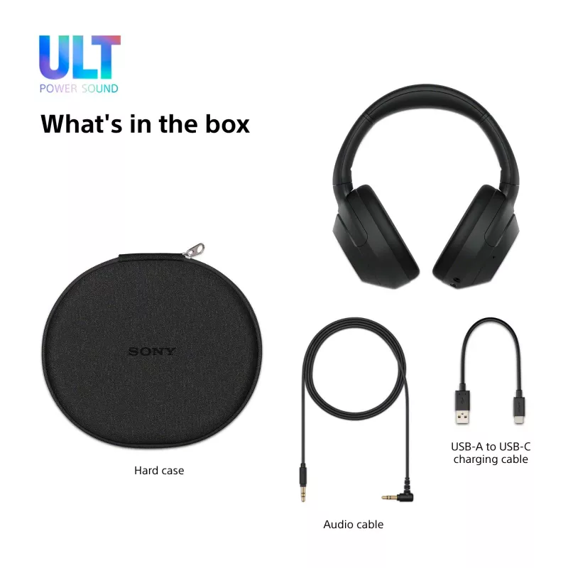 Auriculares Sony ULT WEAR monoaurales USB/Bluetooth 5.2, ANC, batería 30–50 h, 3,5 mm, carga USB‑C, 255 g