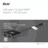 CLUB3D hub USB-C® a doble HDMI™ 4K60Hz M/H+PD3.0 100 W