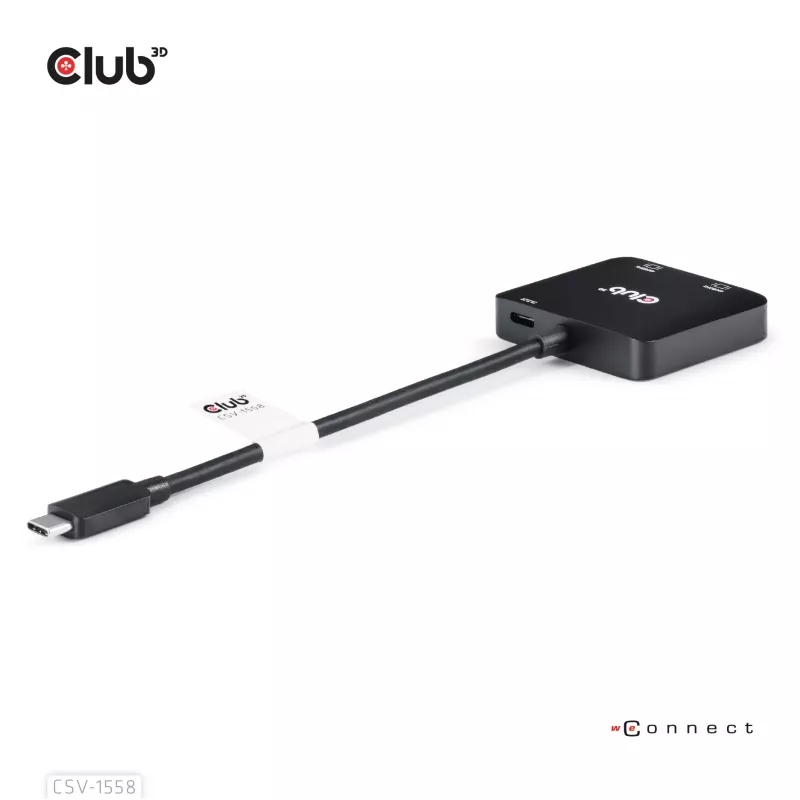 CLUB3D hub USB-C® a doble HDMI™ 4K60Hz M/H+PD3.0 100 W