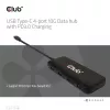 Club3D CSV-1548 hub USB-C, 4x USB-C 10 Gbps, 100W PD, negro