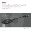 Divisor de vídeo Club 3D CSV-1478 USB Type-C (con adaptador USB-A) a doble DisplayPort 4K60Hz, negro