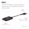 Divisor de vídeo Club 3D CSV-1478 USB Type-C (con adaptador USB-A) a doble DisplayPort 4K60Hz, negro