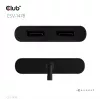 Divisor de vídeo Club 3D CSV-1478 USB Type-C (con adaptador USB-A) a doble DisplayPort 4K60Hz, negro