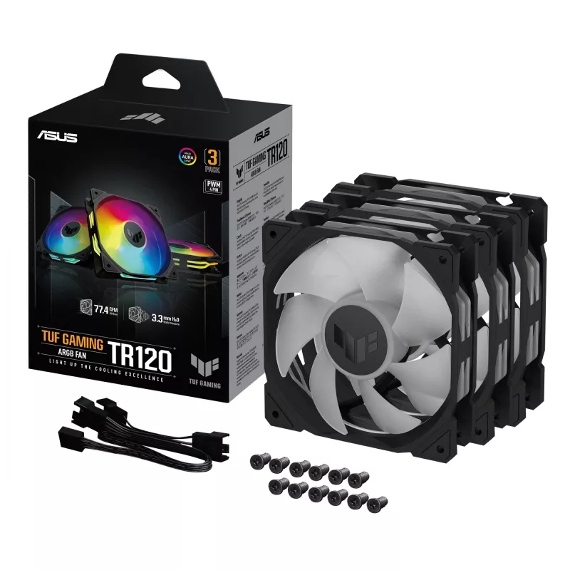 ASUS TUF GAMING TR120 ARGB 3IN1 negro refrigerador de aire para carcasa de ordenador 12 cm