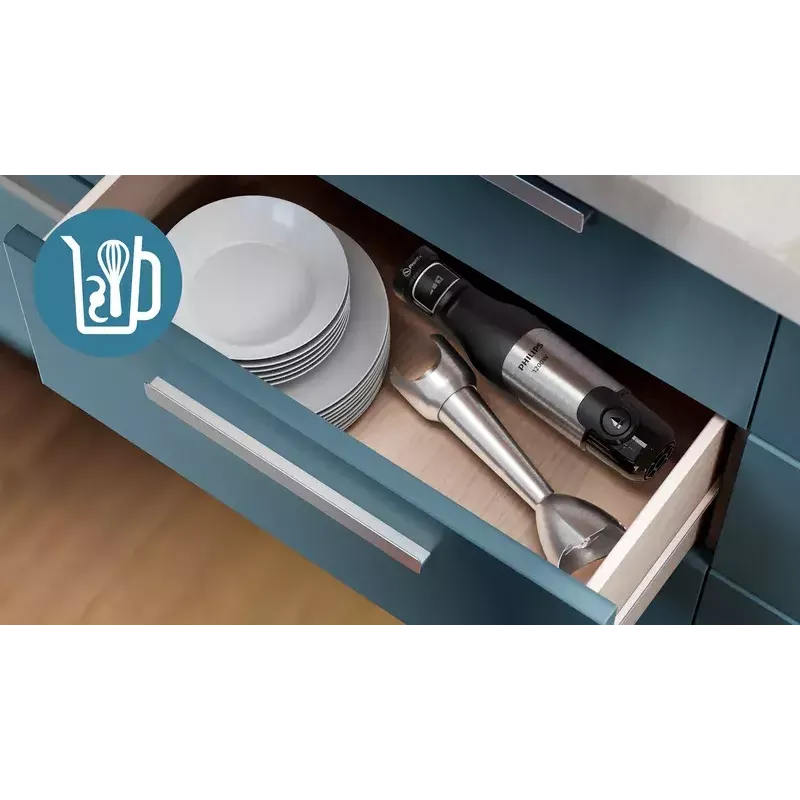Batidora de mano Philips Serie 5000 HR2684/00 negra acero inoxidable