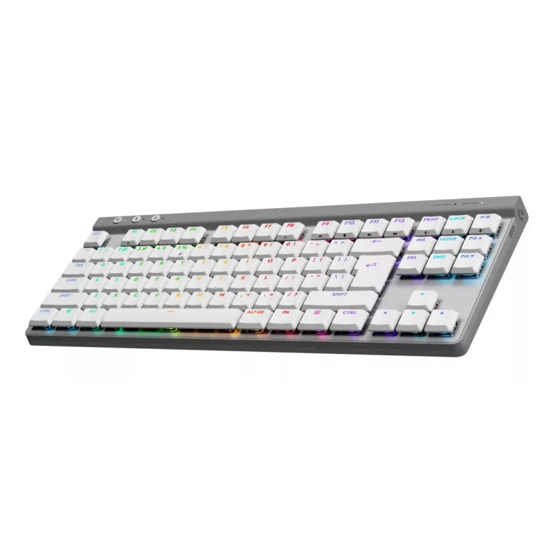 Teclado Logitech G G515 Gaming USB RF inalámbrico Bluetooth QWERTY US International blanco
