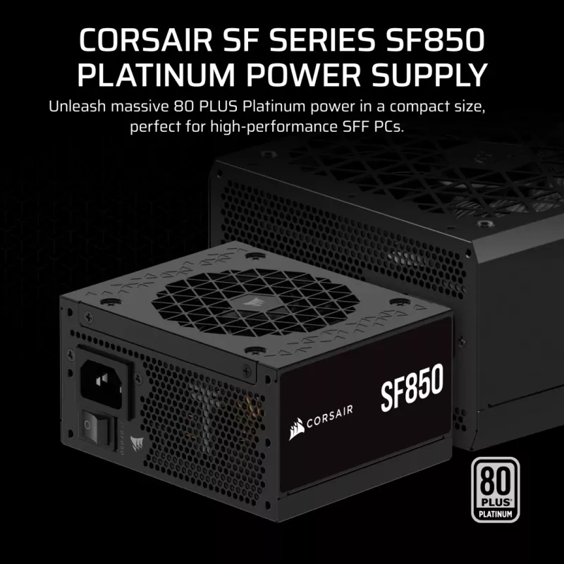 Fuente de alimentación Corsair SF850 SFX, 850 W, 80 PLUS Platinum, modular (CP-9020256-EU)