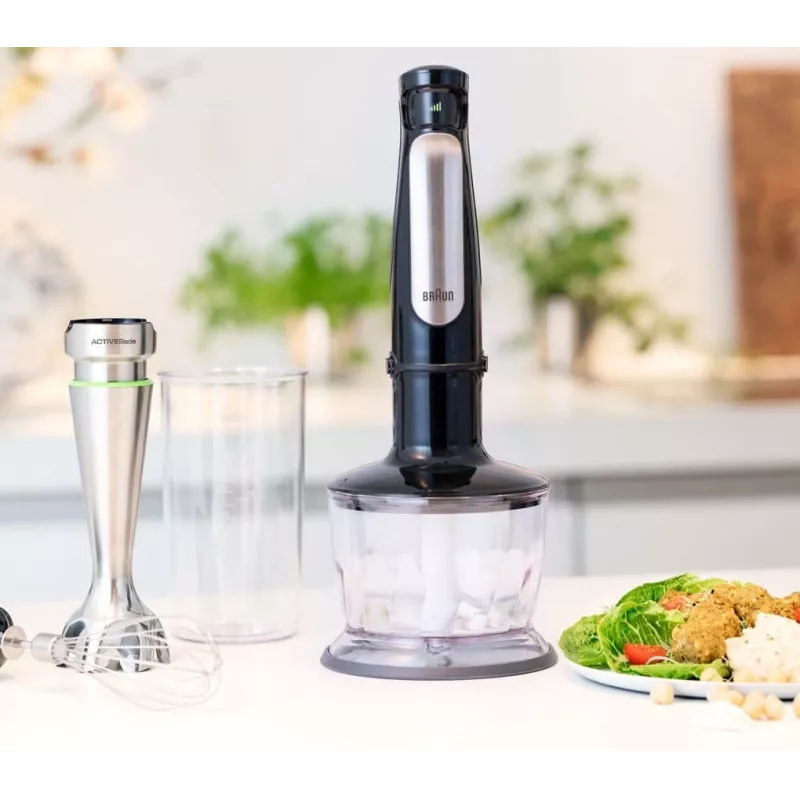 Batidora de mano Braun MQ 7035X 0,6 L 1000 W negra, acero satinado
