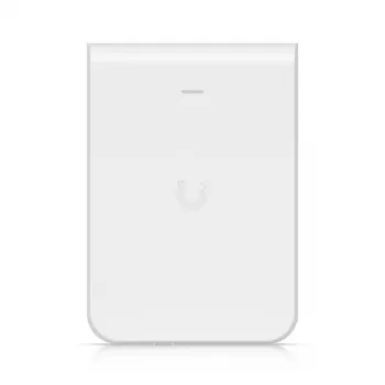 Punto de acceso UBIQUITI U7 Pro Wall – AP Wi-Fi 6 de montaje en pared, 2,4/5/6 GHz, 6 flujos espaciales, LAN 2500 Mbit/s, PoE (44–57 V), para interiores, blanco