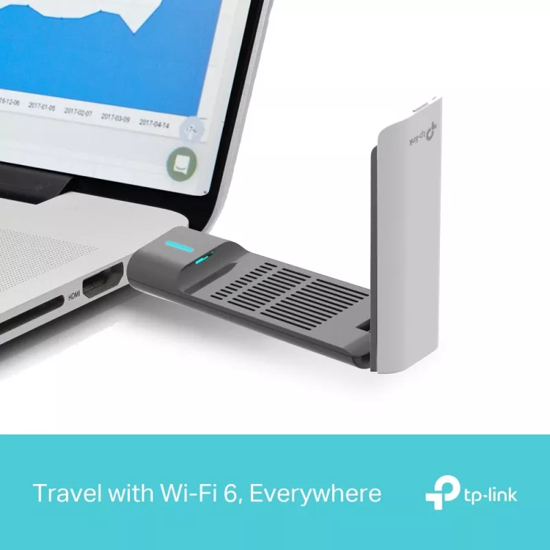 Adaptador USB inalámbrico TP-Link Archer AX3000 (Archer TX50UH) – Wi‑Fi 6 de doble banda, USB 3.2 Gen1, hasta 3000 Mbps, antena interna, Windows 11