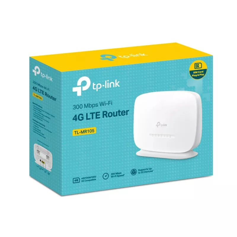Router TP-Link 300 Mbps Wireless N 4G LTE, Wi-Fi 4 (802.11n), banda única (2,4 GHz), Ethernet LAN, 4G, blanco, router de sobremesa