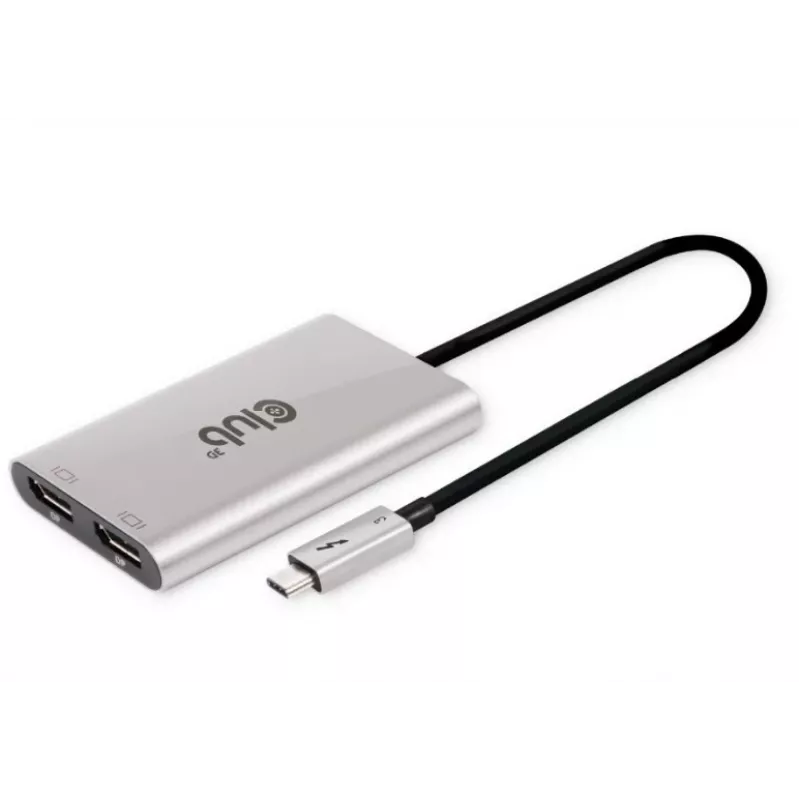CLUB3D Adaptador Thunderbolt™ 3 a DisplayPort™ para doble monitor 4K60Hz M/H