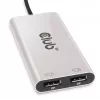 CLUB3D Adaptador Thunderbolt™ 3 a DisplayPort™ para doble monitor 4K60Hz M/H