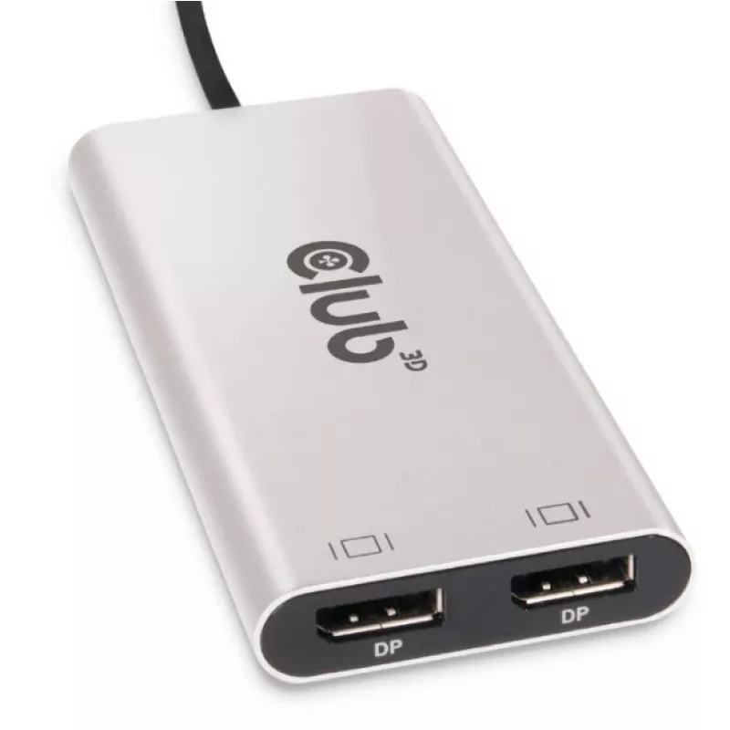 CLUB3D Adaptador Thunderbolt™ 3 a DisplayPort™ para doble monitor 4K60Hz M/H