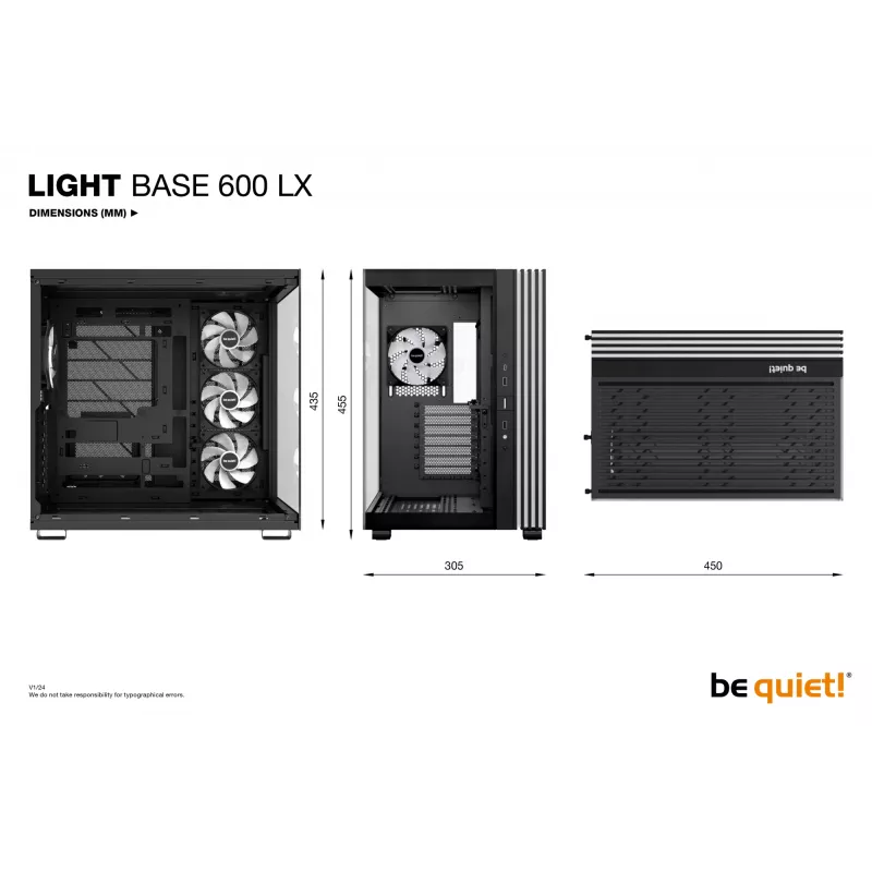 Caja de PC be quiet! LIGHT BASE 600 LX Midi Tower negra