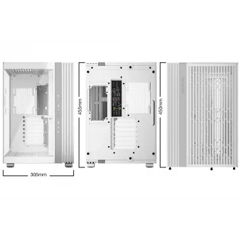 Caja de PC be quiet! LIGHT BASE 600 DX blanca Midi-Tower, ATX/microATX/Mini-ATX, panel de cristal, frontal RGB, USB-C