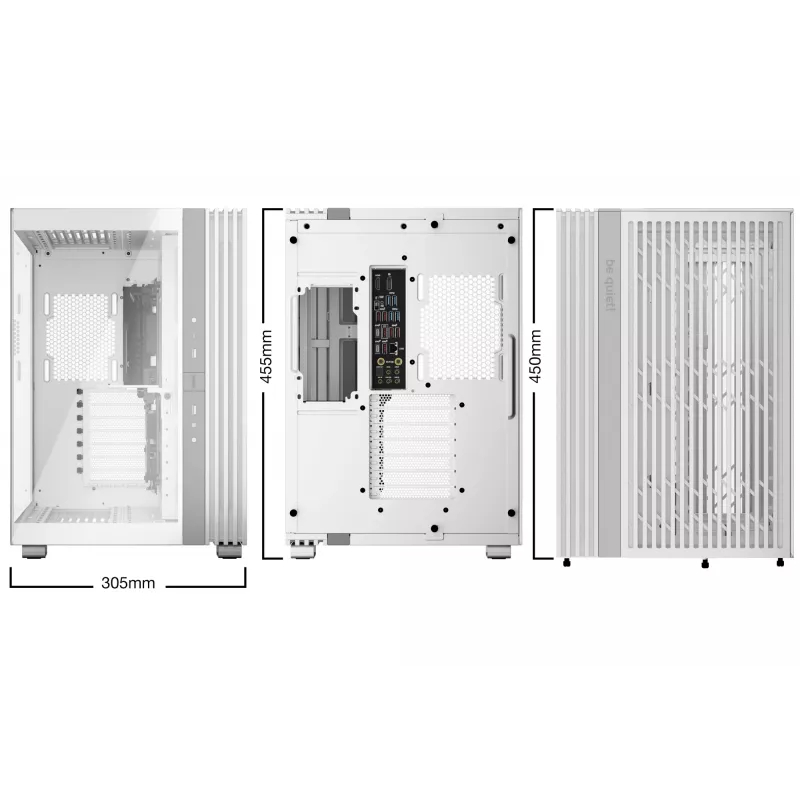 be quiet! Light Base 600 DX BGW66 caja de PC Midi Tower, ATX/micro-ATX/Mini-ITX, panel lateral de cristal templado, ARGB, USB-C, blanca