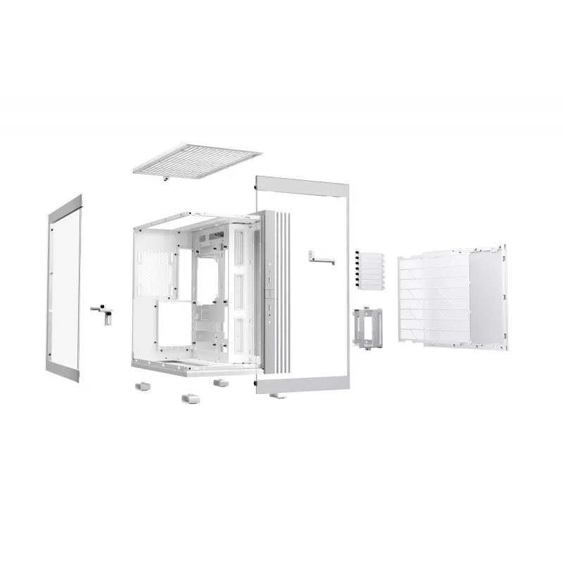 be quiet! Light Base 600 DX BGW66 caja de PC Midi Tower, ATX/micro-ATX/Mini-ITX, panel lateral de cristal templado, ARGB, USB-C, blanca