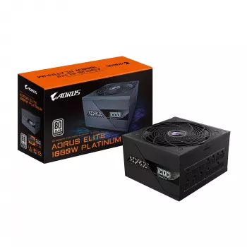 GIGABYTE AORUS ELITE P1000W ICE Fuente de alimentación - PCIe 5.0, 80 PLUS Platinum, diseño totalmente modular, ventilador de 120 mm, compatible con ATX 3.0, enchufe EU