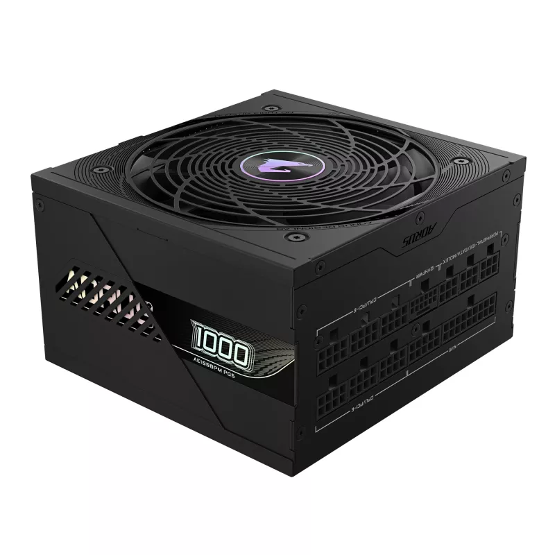 GIGABYTE AORUS ELITE P1000W ICE Fuente de alimentación - PCIe 5.0, 80 PLUS Platinum, diseño totalmente modular, ventilador de 120 mm, compatible con ATX 3.0, enchufe EU