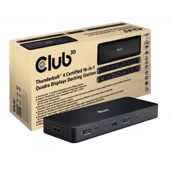 CLUB3D CSV-1583 Dock para portátil/replicador de puertos con cable Thunderbolt 4 negro