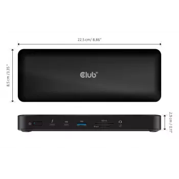 CLUB3D CSV-1583 Dock para portátil/replicador de puertos con cable Thunderbolt 4 negro