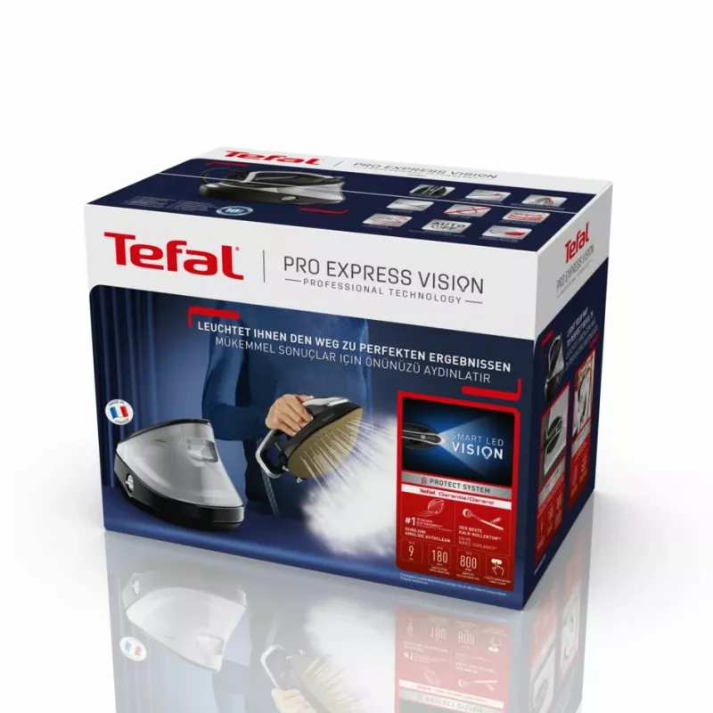 Tefal Pro Express Vision GV9821 3000 W 1,2 L suela Durilium AirGlide Autoclean negra, plateada