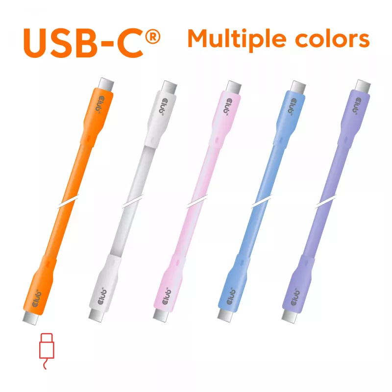 Cable USB-C CLUB3D azul, 2 m, USB-C, USB-C, USB4 Gen 2x2, 20 Gbit/s, Azul