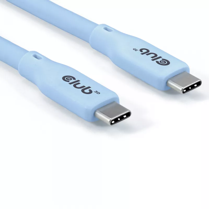 Cable USB-C CLUB3D azul, 2 m, USB-C, USB-C, USB4 Gen 2x2, 20 Gbit/s, Azul