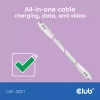 Cable USB-C CLUB3D CAC-3001 2 m USB4 Gen 3x2 Blanco