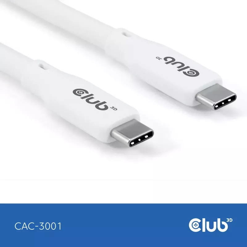 Cable USB-C CLUB3D CAC-3001 2 m USB4 Gen 3x2 Blanco