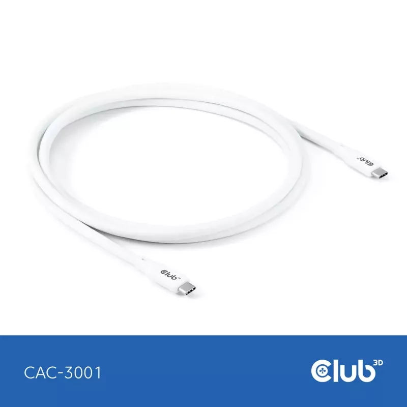 Cable USB-C CLUB3D CAC-3001 2 m USB4 Gen 3x2 Blanco