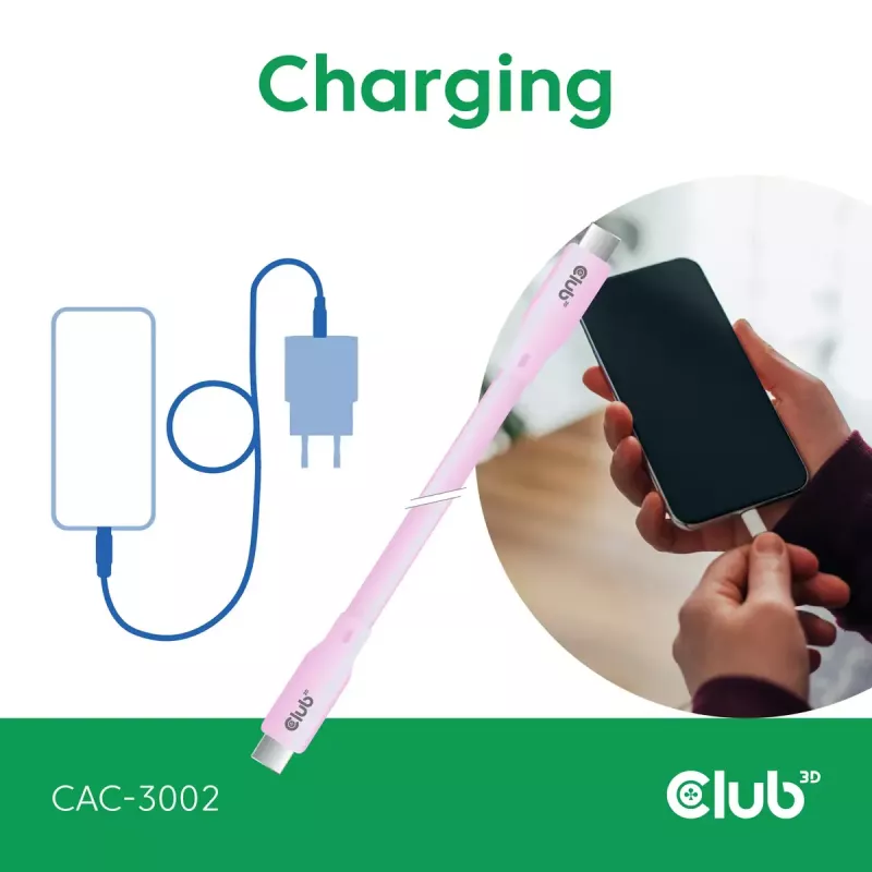 Cable USB-C CLUB3D CAC-3002 2 m USB4 Gen 3x2 Rosa