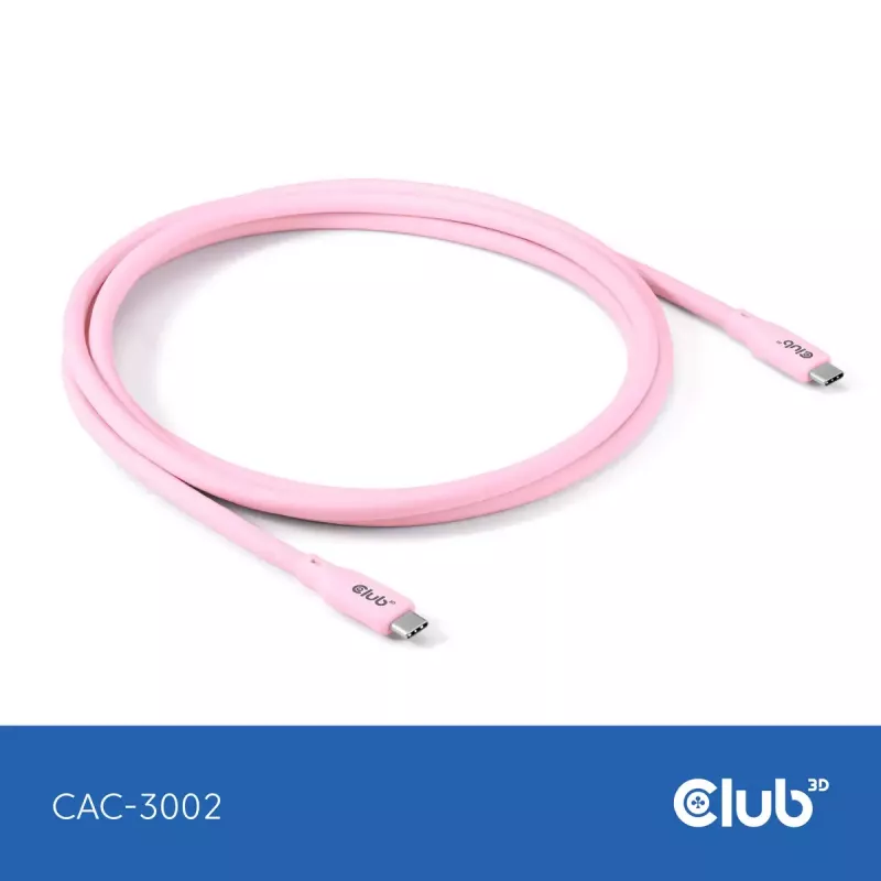 Cable USB-C CLUB3D CAC-3002 2 m USB4 Gen 3x2 Rosa